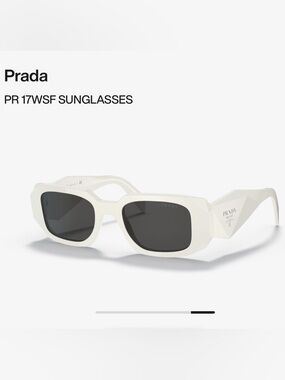 Prada White Faceted Frame Sunglasses with Dark Lenses